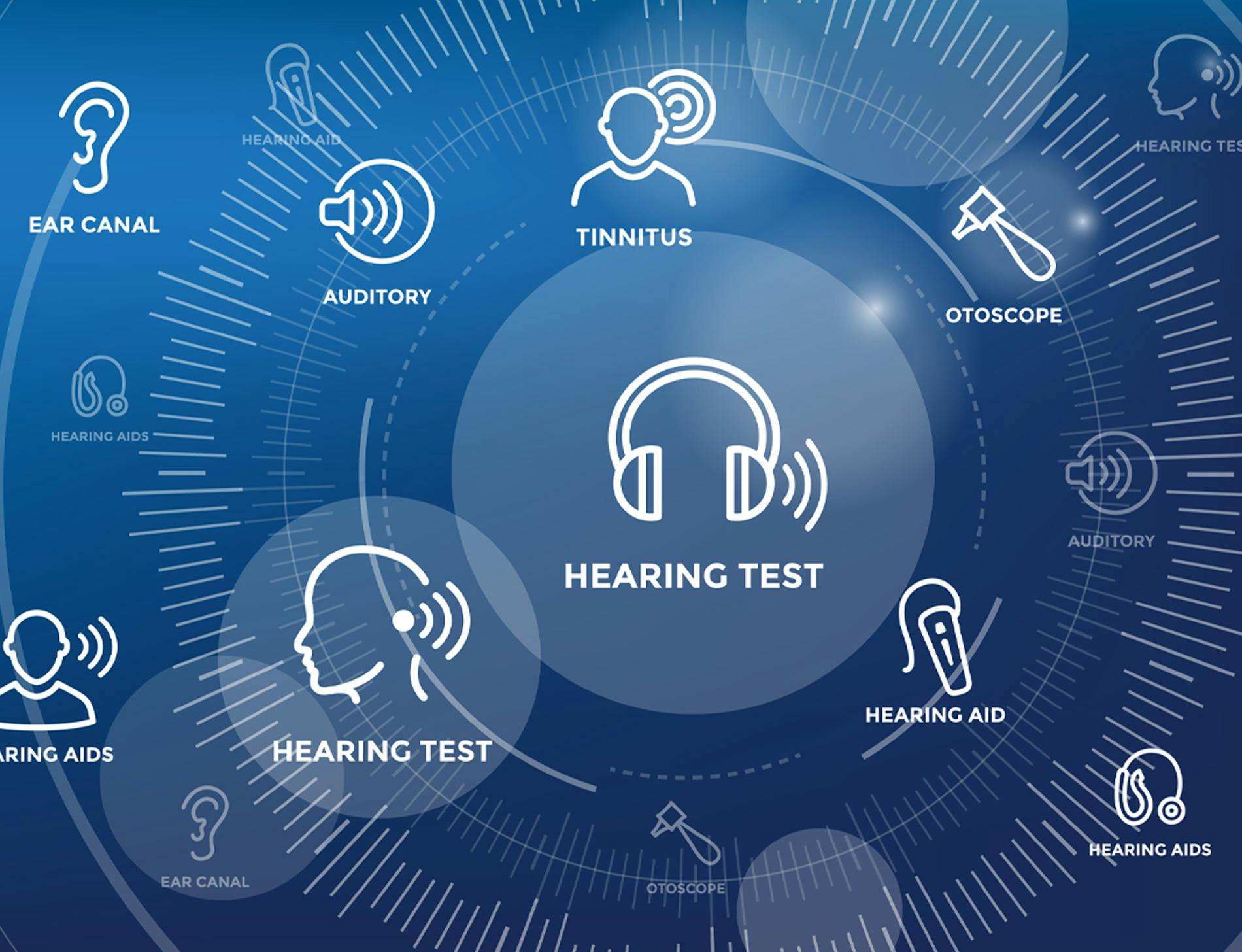 Multiple hearing type icons in a collage